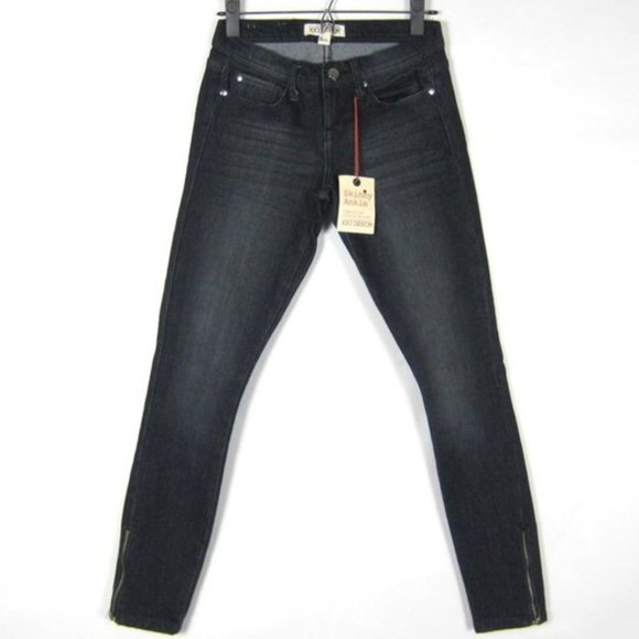 Forever 21 NEW Women's Black Ombre Skinny Side Ankle Zip Jeans Size 24 or 0 2 - Picture 11 of 11